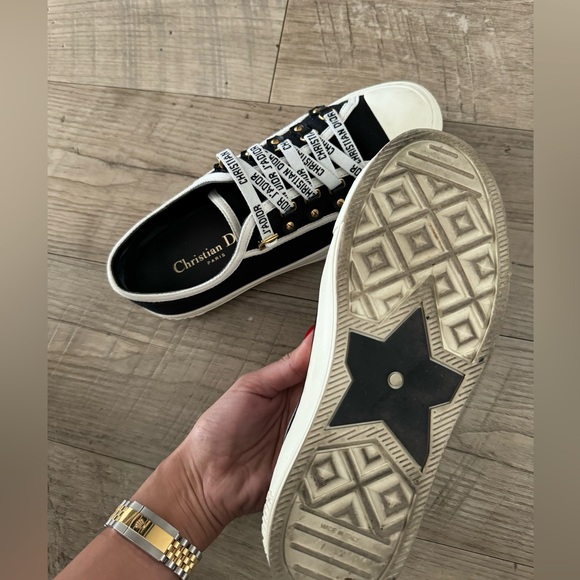 Dior walk ‘n’ Dior trainers black white gold size 7 37 - Picture 8 of 8